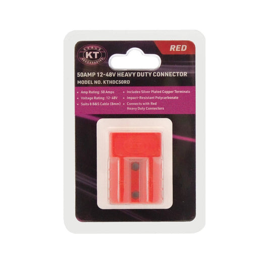 Kt Solar 50A Red Heavy Duty Connector Kit KTHDC50RD - 135mm x 25mm x 95mm - Secure Power Connections – view 2 - Auzzistore
