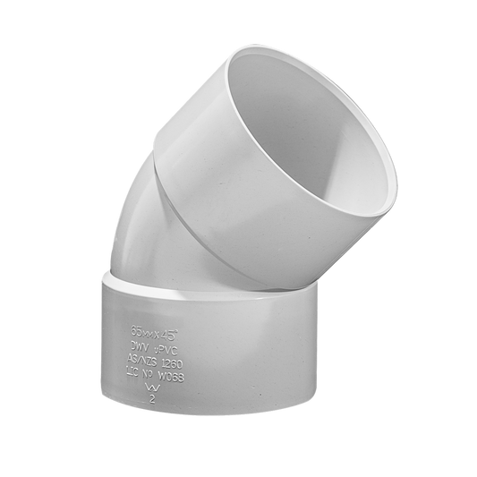 Holman 65mm PVC DWV Bend Female-Female 45 Degree Grey Durable - Auzzistore