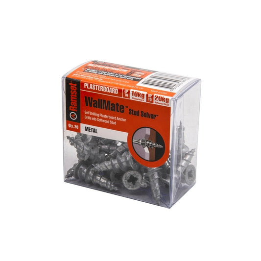 Ramset Wallmate Stud Solver 20 Pack - Zinc Alloy - Easy Installation - Flush Finish - Auzzistore