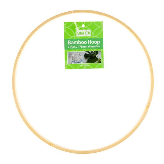 Crafted Bamboo Ring - 7 Inch - 178mm - Versatile for Crafts & Decor