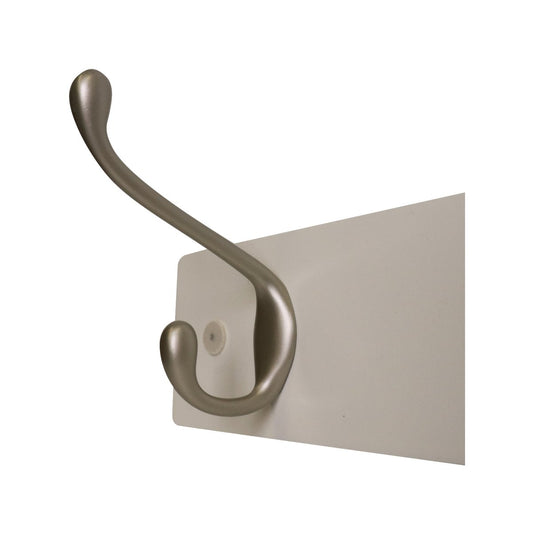 Adoored 6 Satin Chrome Hook Rack - White MDF - Elegant Design - Durable – view 2