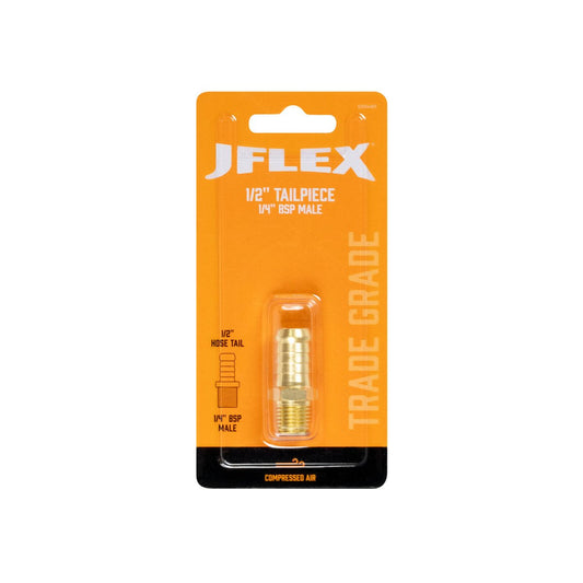Jflex Brass Tailpiece 1/2" x 1/4" BSP Male - Durable Hose Connector – view 2 - Auzzistore