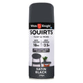 White Knight Squirts Black Satin Spray Paint 310g Solvent Based Durable