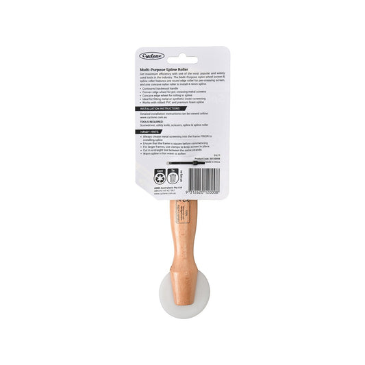 Cyclone Spline Roller - 95mm - Timber Handle - Universal Use – view 2 - Auzzistore