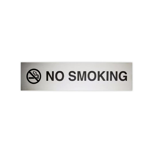 Sandleford Stainless Steel No Smoking Sign - 200 x 50mm - Durable - Self-Adhesive - Auzzistore