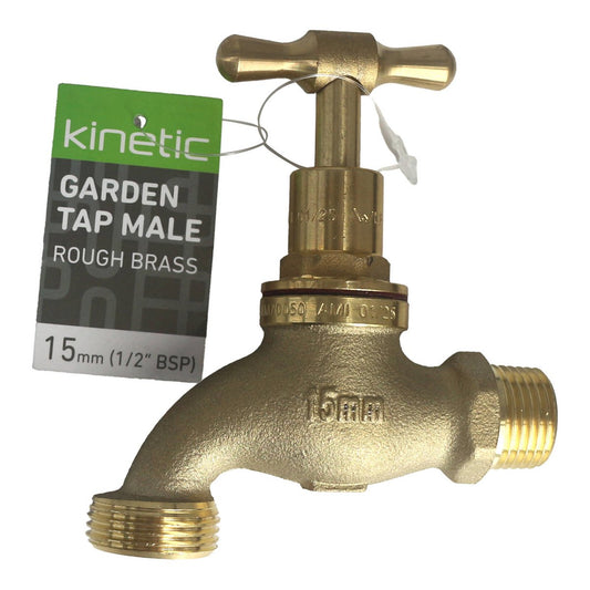 Kinetic 15mm Brass Garden Tap - Lead-Free - Durable - Leak-Free Seal – view 2 - Auzzistore