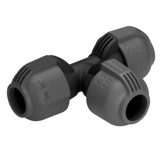 Gardena 25mm Pipeline T Piece - Durable Water Supply Connector - Black - Auzzistore