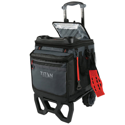 Titan 60 Can Rolling Cooler with All Terrain Cart, Deep Freeze Insulation, Keeps Ice 3 Days