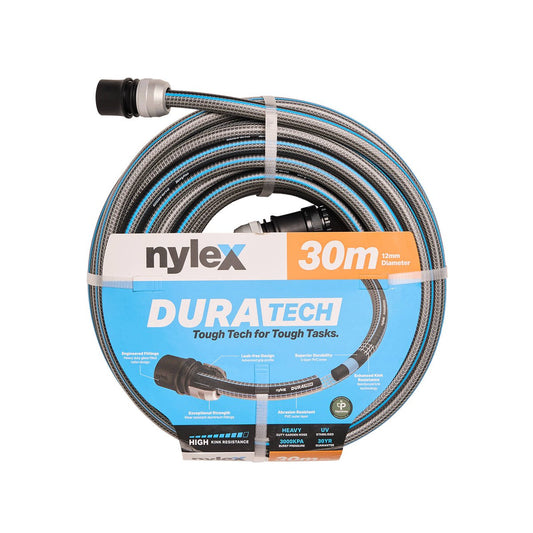 Nylex Duratech Garden Hose 30m x 12mm - Durable 5-Ply PVC - Leak-Free - Auzzistore
