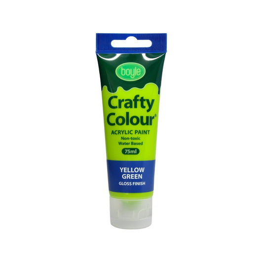 Boyle Crafty Colour Acrylic Paint - 75ml - Yellow Green - Non-Toxic