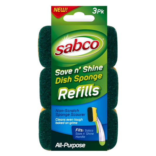 Sabco Save N Shine Sponge Refill - 3 Pack - Plastic - All Purpose
