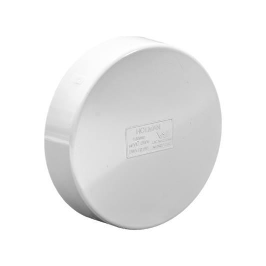 Holman 100mm PVC DWV Push On Cap - Grey - Durable - Easy to Use