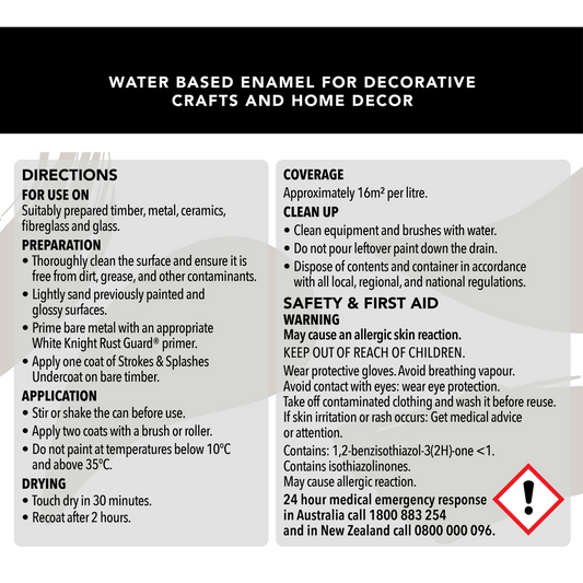 White Knight Strokes and Splashes Paint - 250ml - Water Based - Quick Drying – view 2 - Auzzistore
