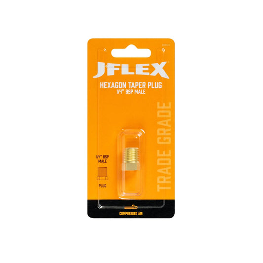 Jflex Hexagon Plug 1/4" BSP Male - Brass - Durable Seal for Air Systems – view 2 - Auzzistore