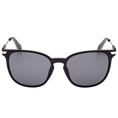 Adidas OR0074 Men's Round Sunglasses - Matte Black with Smoke Lenses