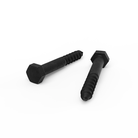 Zenith Coach Screws - M10 x 75mm - Hot Dipped Galvanised Black - 1 Each - Heavy-Duty Fastening - Auzzistore
