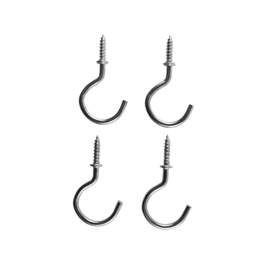 Everhang Cup Hooks - 18mm Zinc Plated - Steel - 4 Pack - Durable - Auzzistore