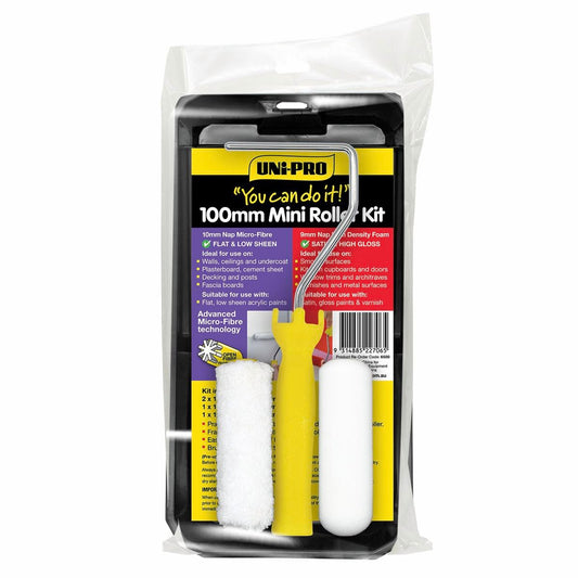 Uni Pro Mini Roller Kit - 100mm - Microfibre - Gloss & Low Sheen - Auzzistore