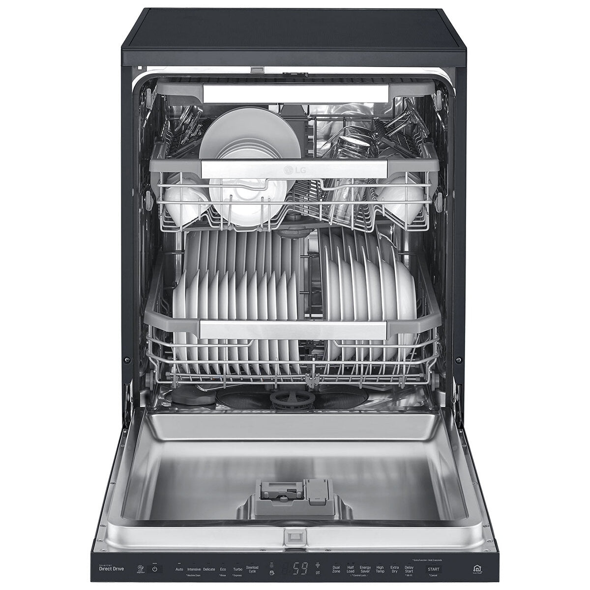 LG QuadWash Freestanding Dishwasher XD3A15MB Matte Black Auto Open Drying