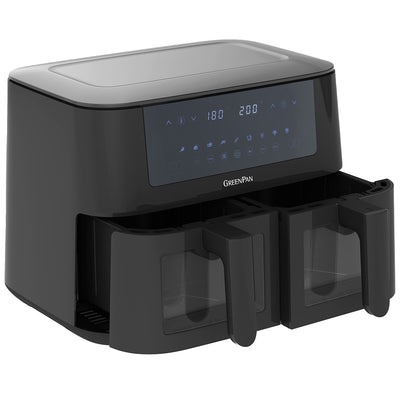 GreenPan Bistro 2 Basket Dual Zone Air Fryer 4+4L 1800W CC008077-001 Black