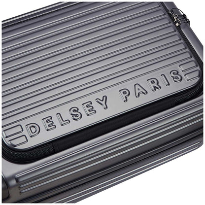 Delsey Hybrid Hardside Carry On Anthracite, 100% Polycarbonate, Top Lid Opening, Dual Spinner Wheels, Expander, TSA Lock, Deluxe Interior
