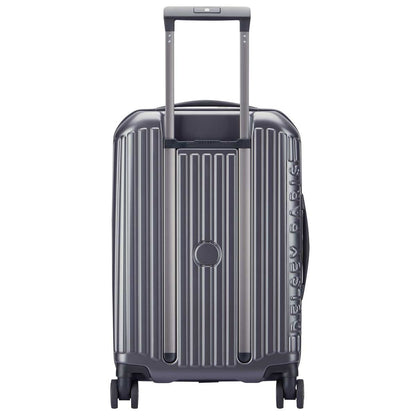Delsey Hybrid Hardside Carry On Anthracite, 100% Polycarbonate, Top Lid Opening, Dual Spinner Wheels, Expander, TSA Lock, Deluxe Interior