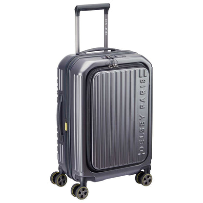 Delsey Hybrid Hardside Carry On Anthracite, 100% Polycarbonate, Top Lid Opening, Dual Spinner Wheels, Expander, TSA Lock, Deluxe Interior