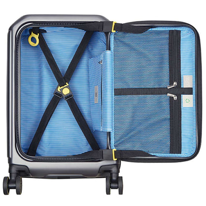 Delsey Hybrid Hardside Carry On Anthracite, 100% Polycarbonate, Top Lid Opening, Dual Spinner Wheels, Expander, TSA Lock, Deluxe Interior