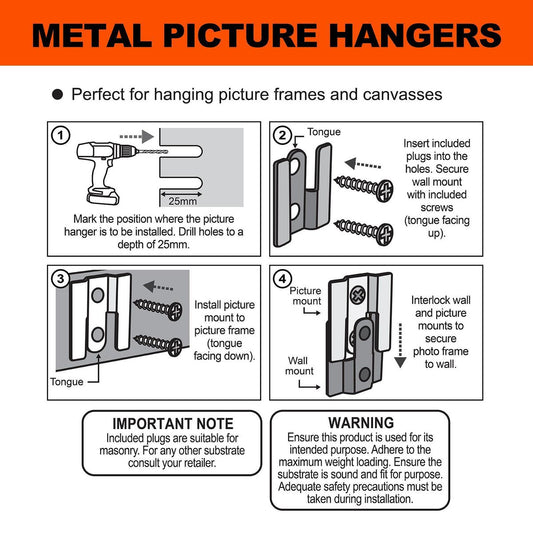 Everhang 11kg Flush Mount Picture Hanger Set - Steel - Easy Install – view 2