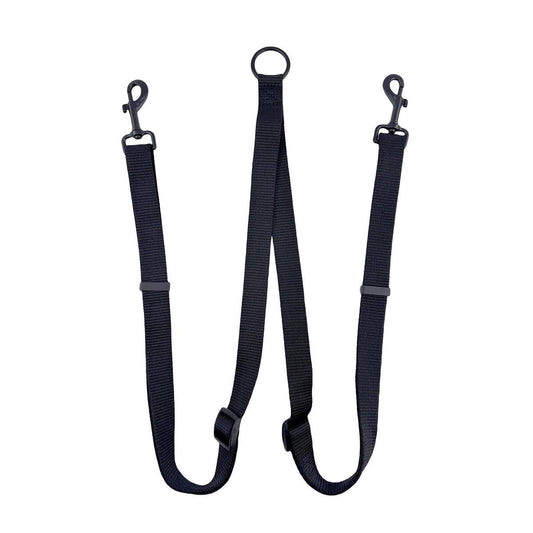Flamingo Double Dog Leash - 2 Dogs - Adjustable 70cm to 120cm - Black