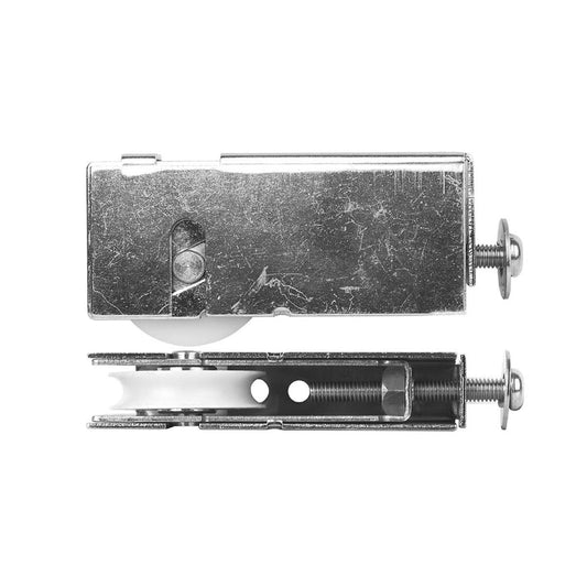 Rolltrak Adjustable Steel Carriage - 76mm x 40mm - Steel - Acetal Roller - Auzzistore