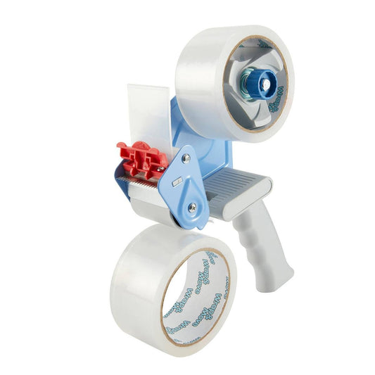 Wrap & Move Tape Dispenser - Packing Tape - 48mm x 50m - Ergonomic Design - Auzzistore