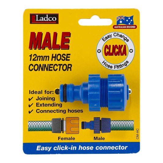 Ladco Flow Hose Fitting Connector - 12mm - Plastic - Outdoor Use - Auzzistore