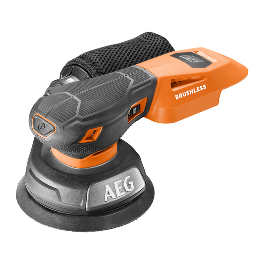 AEG 18V Brushless Sub Compact Random Orbital Sander 125mm - Skin Only - Ergonomic Design - 11,000 OPM