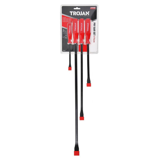 Trojan 4 Piece Pry Bar Set - 205mm, 295mm, 450mm, 600mm - Durable, High Leverage - Auzzistore