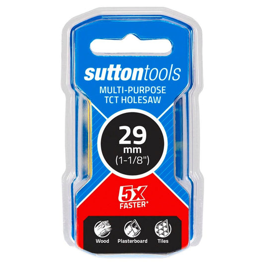 Sutton Tools 29mm Tct Multi Purpose Seamless Holesaw - Red - Auzzistore