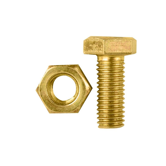 Pinnacle M10 x 25mm Yellow Zinc Hi Tensile Hex Bolt and Nut 4 Pack - Auzzistore