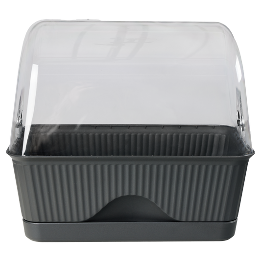 Backyard Farmer Grey Lula Mini Greenhouse - 392mm x 347mm x 239mm - Indoor/Outdoor Use - Auzzistore