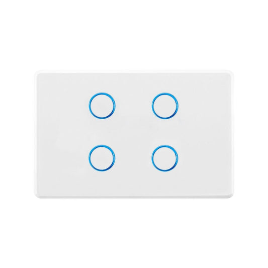 Deta Touch Activated Quad Gang Light Switch 75mm x 30mm x 110mm - White - Auzzistore
