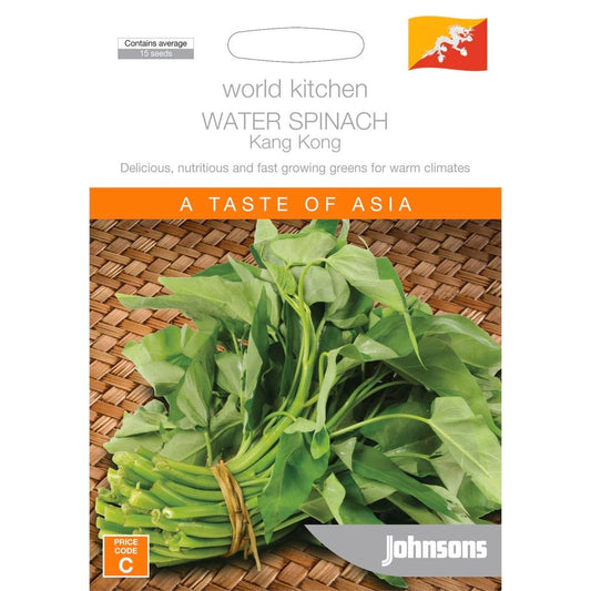 Johnsons Water Spinach Kang Kong Seeds - 95mm - Easy To Grow - Tasty - Auzzistore