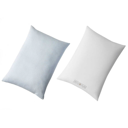 Hotel Grand Reversible Cooling Pillow 2 Pack - Cool to the Touch Fabric, Reversible for Summer & Winter, Medium Firm Density, DuraLOFT Filling – view 2
