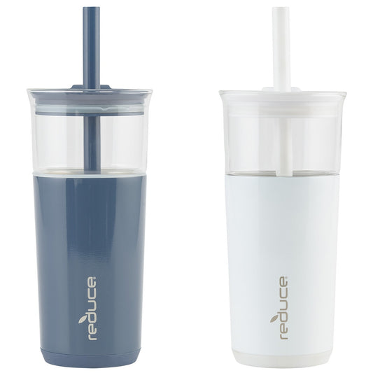 Reduce Aspen Glass Tumbler 591ml 2 Pack Mineral Blue White - Auzzistore