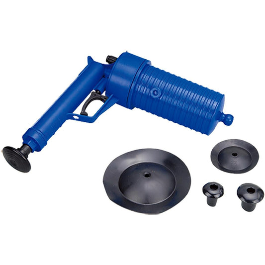 Kinetic High Pressure Air Sink Drain Unblocker - 4 Attachments - Blue - 95mm x 285mm x 285mm