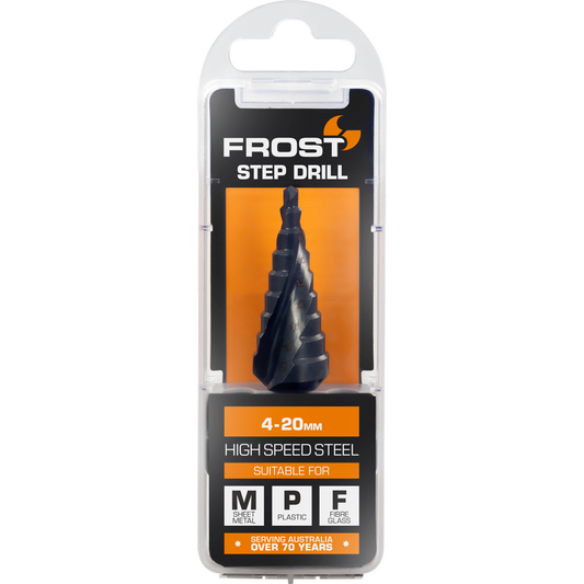 Frost 4 HSS Step Drill 20mm - High-Speed Steel - Precision Drilling
