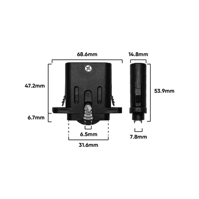 Rolltrak Security Door Plastic Carriage - Acetal Roller - 25kg Load