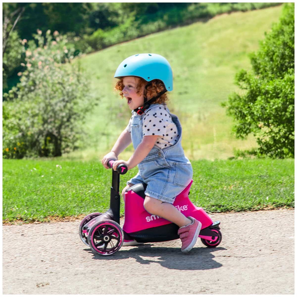 SmarTrike Xtend 3-in-1 Ride-On – Adjustable Kids Scooter & Balance Bike in Pink