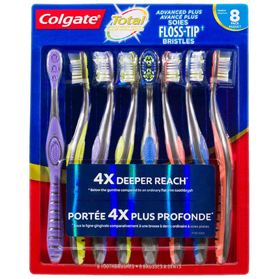 Colgate Gentle Floss Tip 360° Manual Toothbrush 8 Pack 61024426