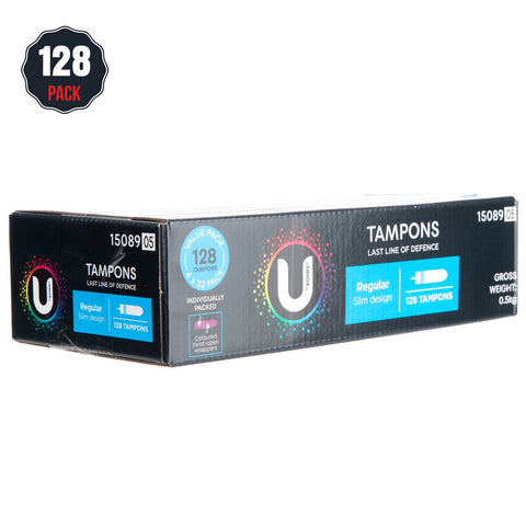 U By Kotex Regular Tampons 128 Pack - Auzzistore