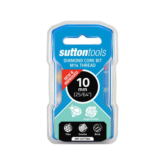 Sutton Tools 10mm M14 Diamond Core Bit - Steel - 35mm Cutting Depth - Auzzistore