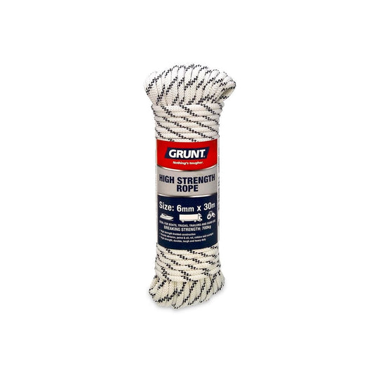 Grunt High Strength Rope 6mm x 30m Polyester Durable Heavy-Duty - Auzzistore